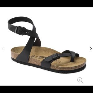 Yara Birko-Flor Birkenstock- Black w/ Ankle Strap